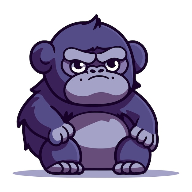 Vector angry gorilla cartoon mascot character vector illustration