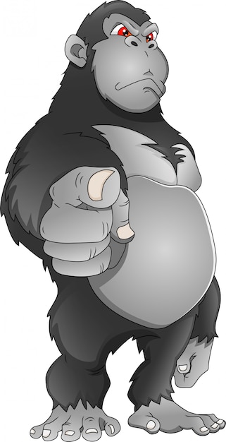 Vector angry gorilla cartoon