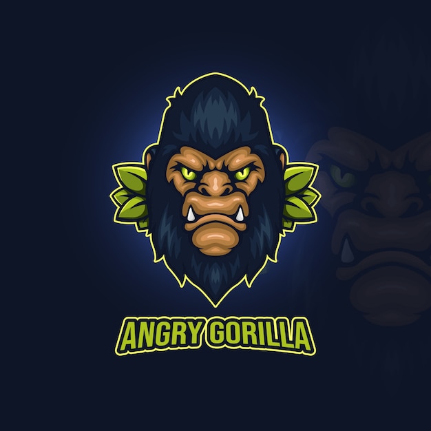 Vector angry gorilla esport logo