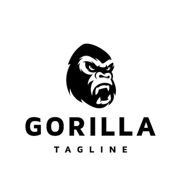 Вектор Вектор дизайна логотипа головы злой гориллы