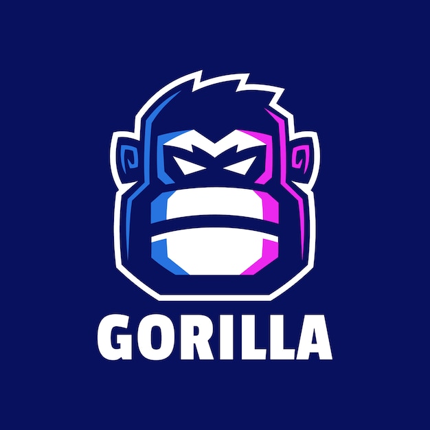 Design logo testa di gorilla arrabbiato