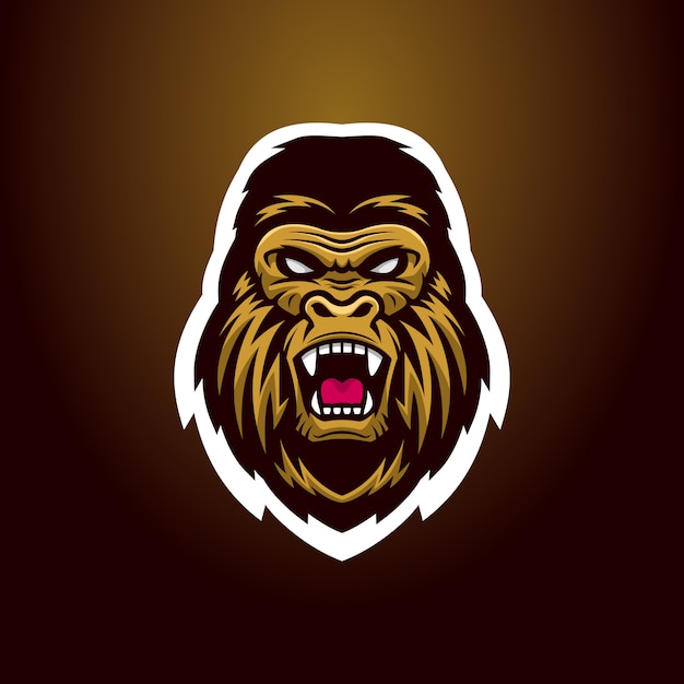 Angry gorilla head logo mascot