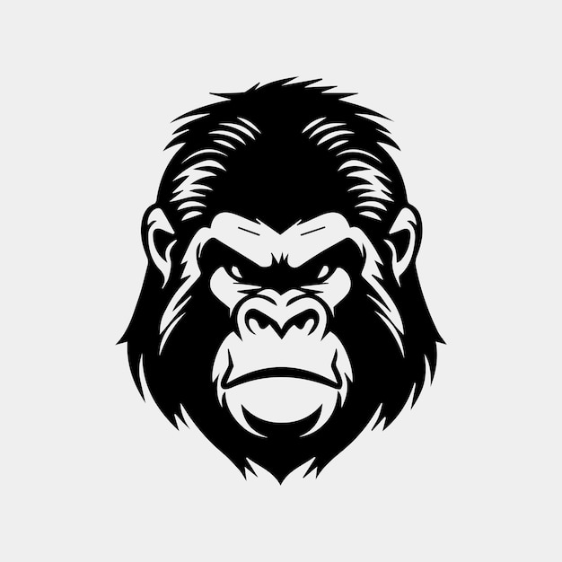 Angry Gorilla head vector illustration for logo symbol and icon