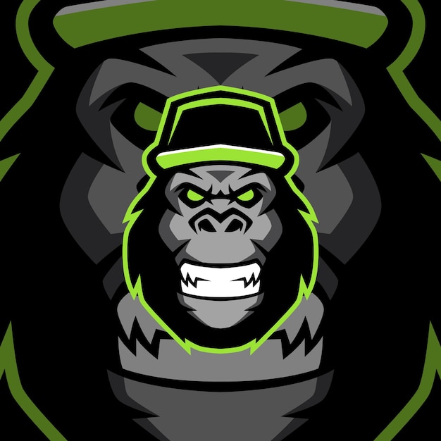 Vector angry gorilla mascot logo templates