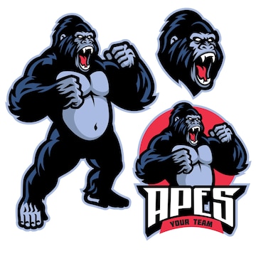 angry gorillas fighting