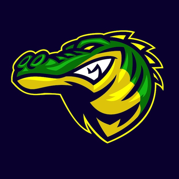 Angry Head of Crocodile MAscot Logo