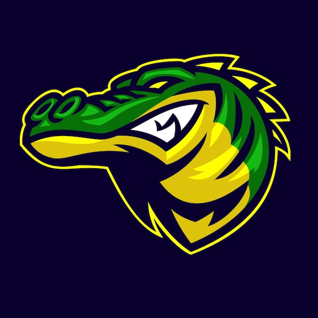 Злая голова крокодила mascot logo