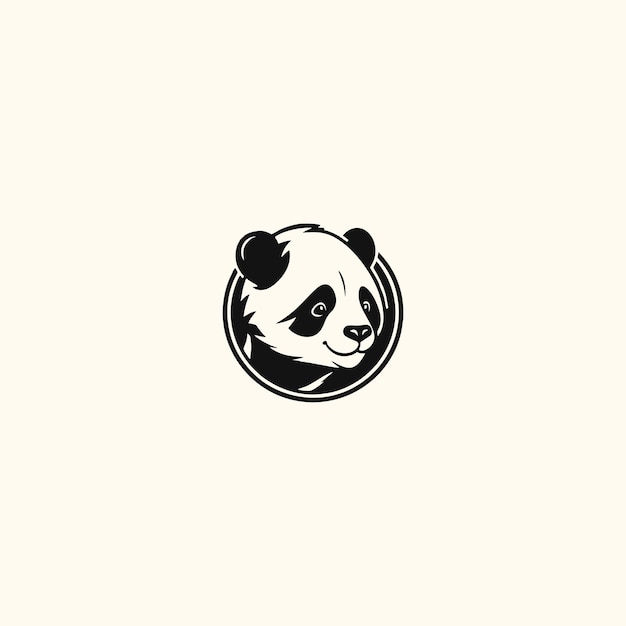 Vettore illustrazione vettoriale del logo della testa di panda arrabbiata