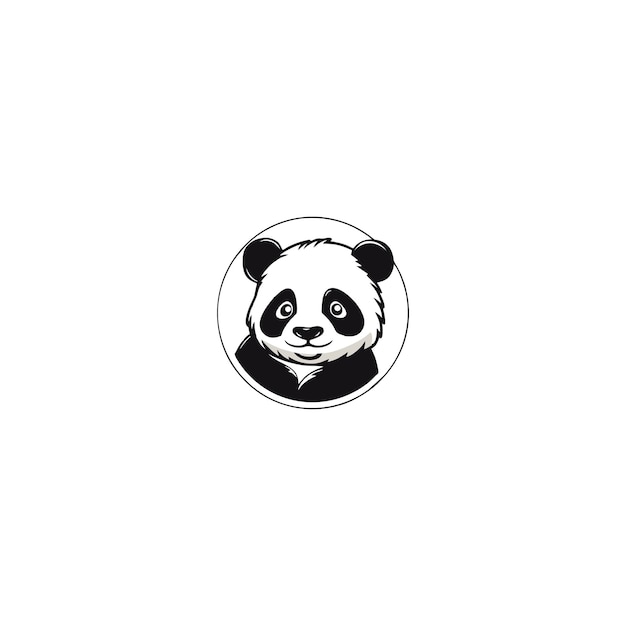 Vector angry head panda logo vector illustration