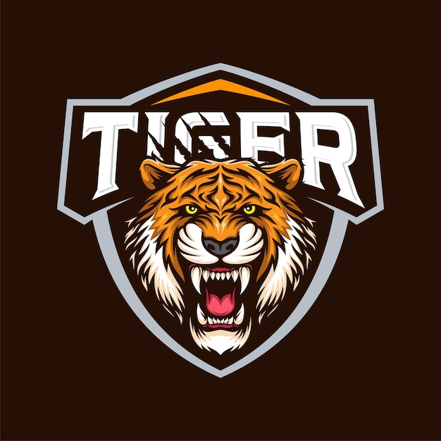 Angry head tiger mascot illustration