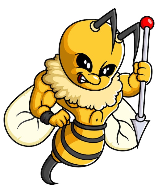 Angry hornet wasp or bee mascot