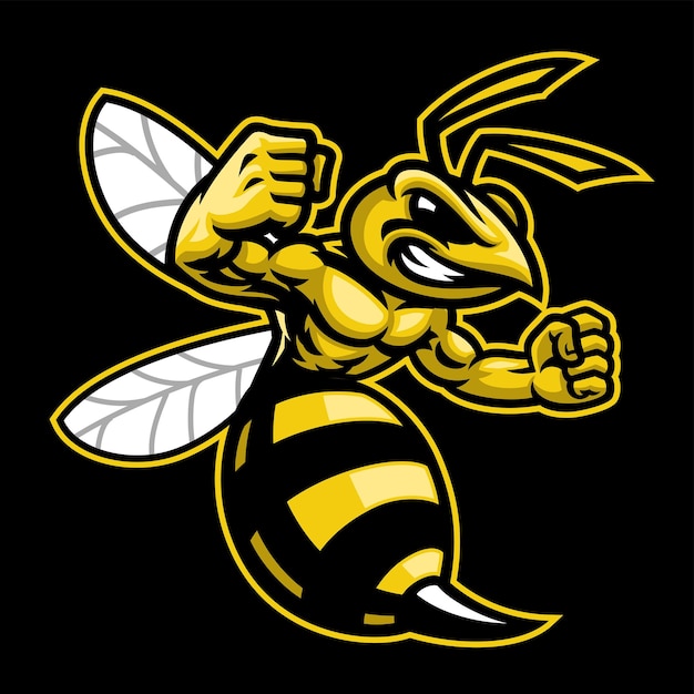 Vector angry hornet wasp mascot