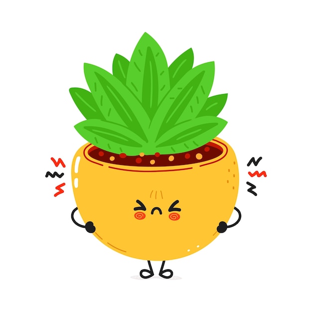 Angry indoor plant character