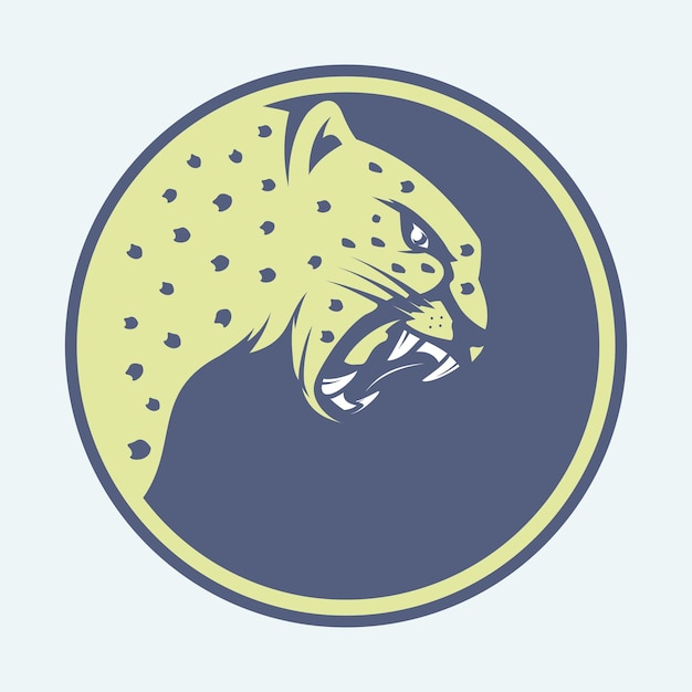 Angry jaguar illustration logo in circle