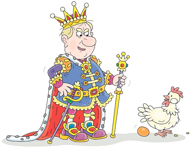 벡터 요정 왕국의 분노한 왕은 집에 낳은 계란의 수가 적기 때문에 을 꾸습니다.