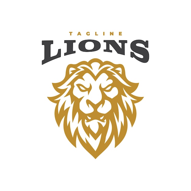 Angry lion mascot logo design. Lion head vector illustration