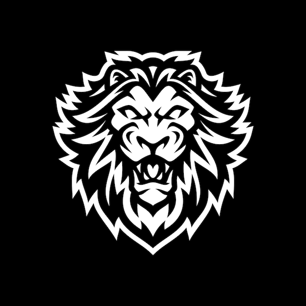 Premium Vector | Angry lion mascot logo illustration on dark background