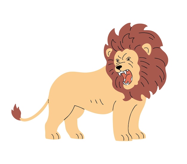 angry lion with a mane