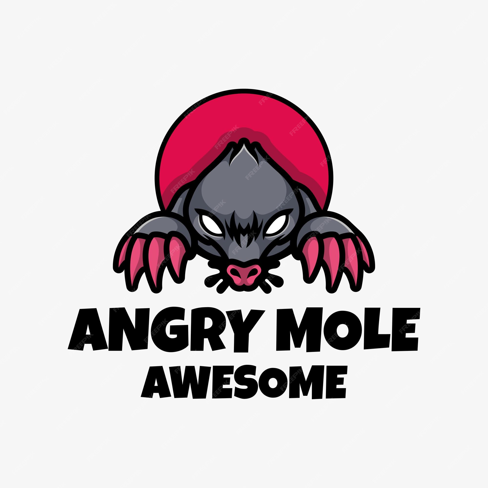 Premium Vector  Angry mole logo