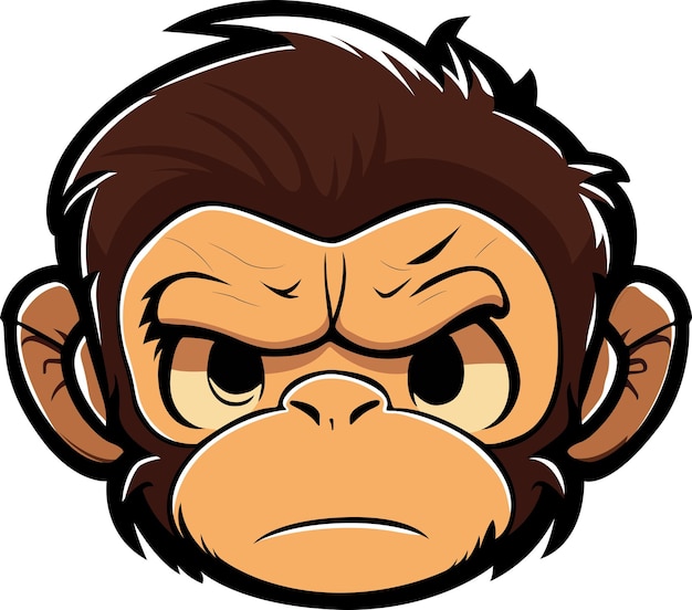 Angry monkey face illustration