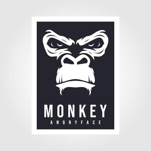 Vector angry monkey monkey head logo vector