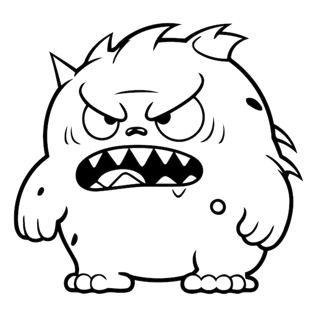 Vector angry monster cartoon mascot character