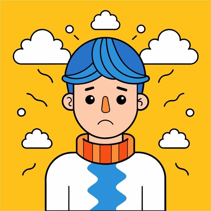 분노, 긴장, 걱정, 심리학자, 생각의 구름, 감정, 불행, 정신적 문제