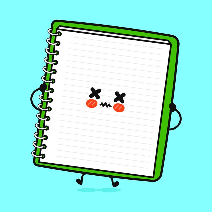 Vector angry note pad character