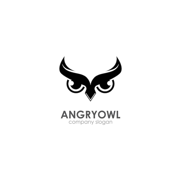 Angry owl logo template , emblem, , creative symbol, icon