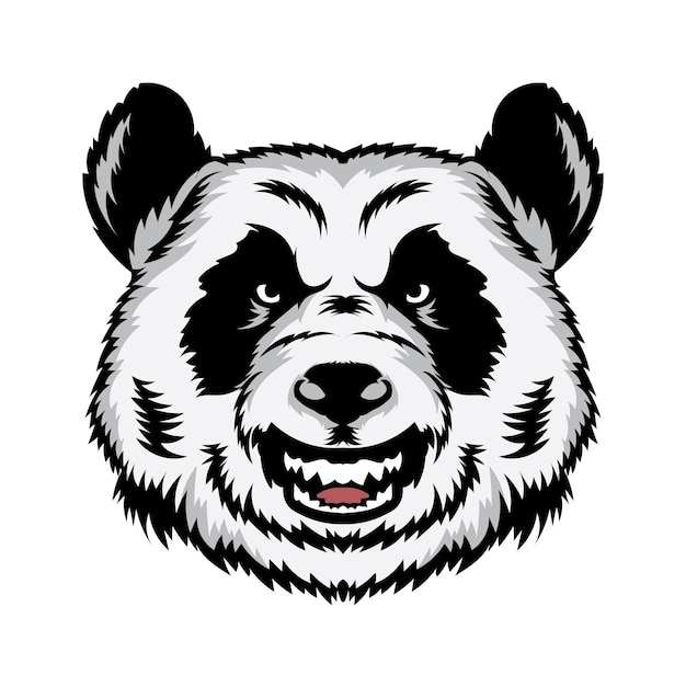 Angry panda face vector illustration