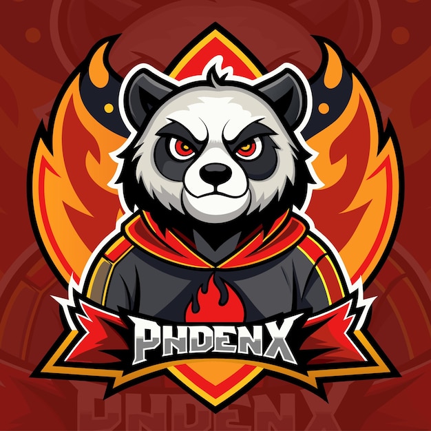 Vector angry panda mascot logo