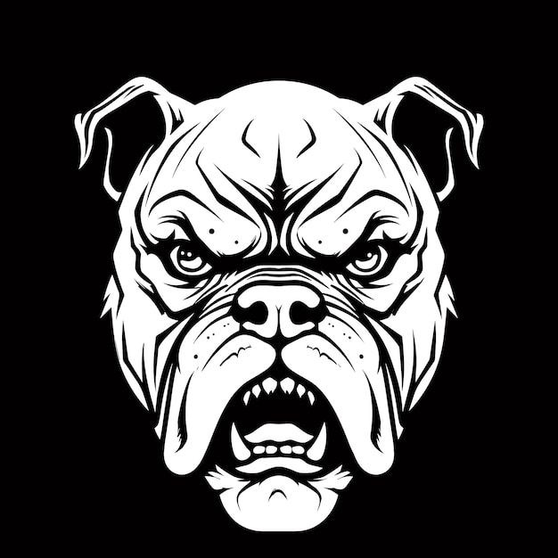 Vector angry pitbull dog head vector