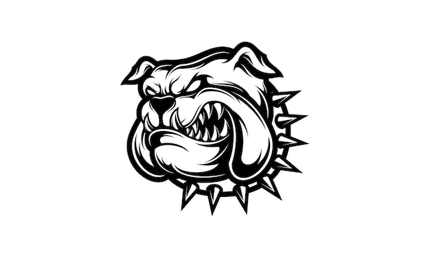 Angry pitbull head vector logo