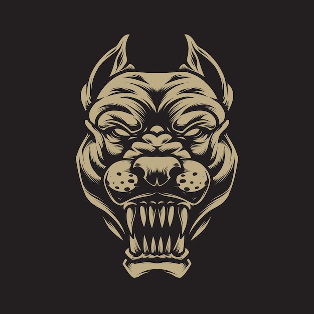 Angry Pitbull illustration concept