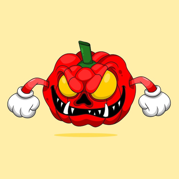 angry pumpkin illustration cartoon