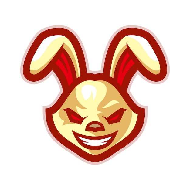 angry rabbit head mascot logo vector