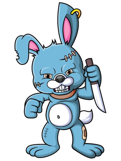 Vector the angry rabbit holding knife