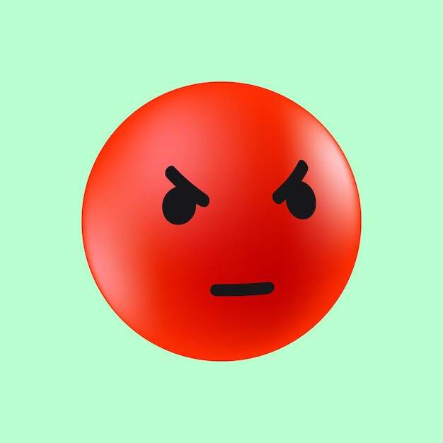 Angry red face emotional reaction template for social media