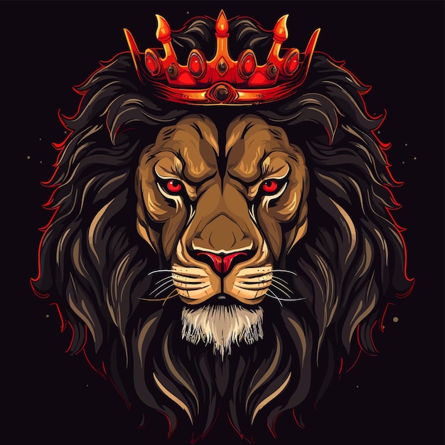 Premium Vector | Angry Red Lion King Vector