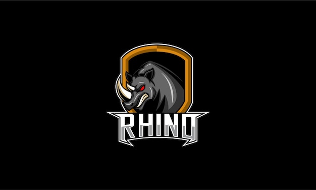 Logo esport testa di rinoceronte arrabbiato