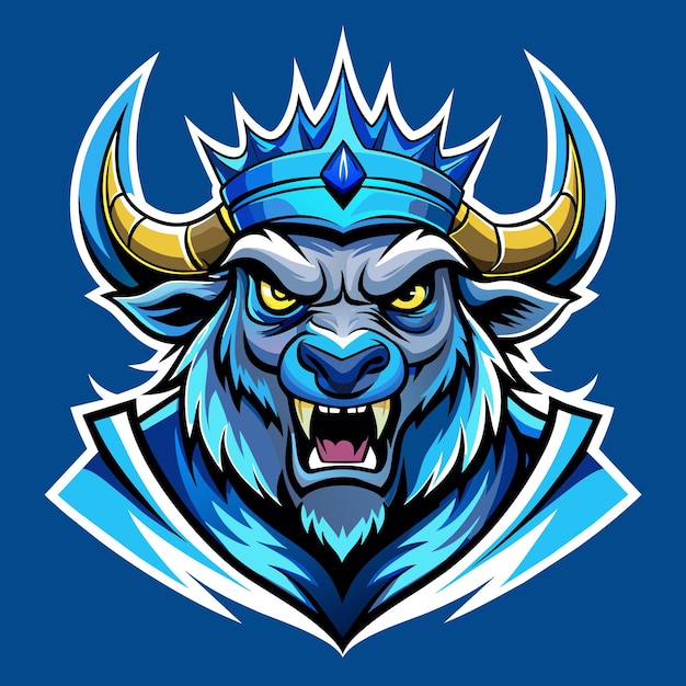 Vector angry roar face minotaur esport gaming logo