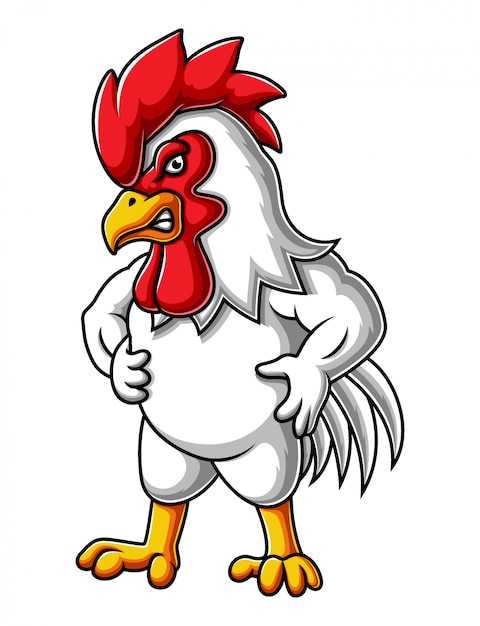 Angry rooster cartoon