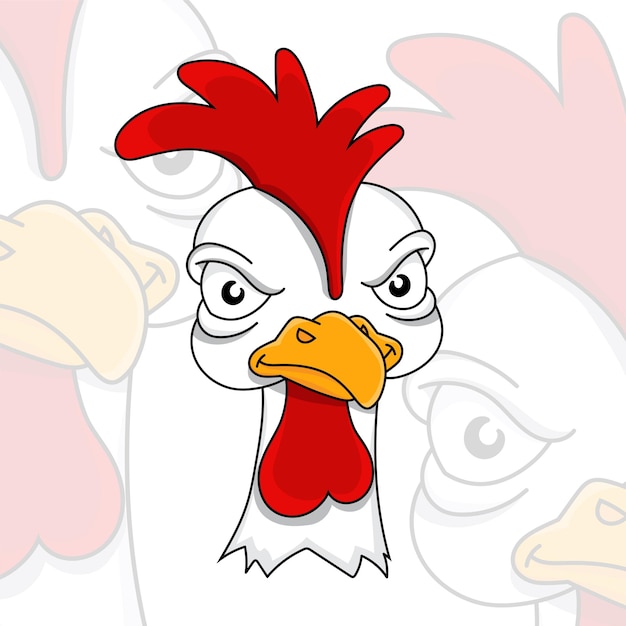 Angry rooster Displeased poultry Team mascot