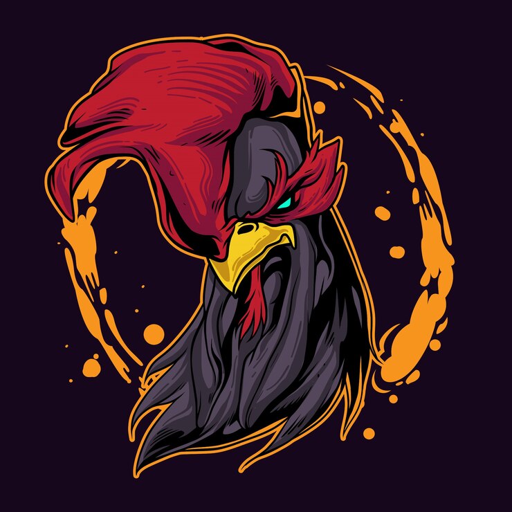 Angry rooster illustration