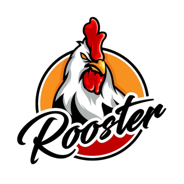 Angry rooster mascot logo