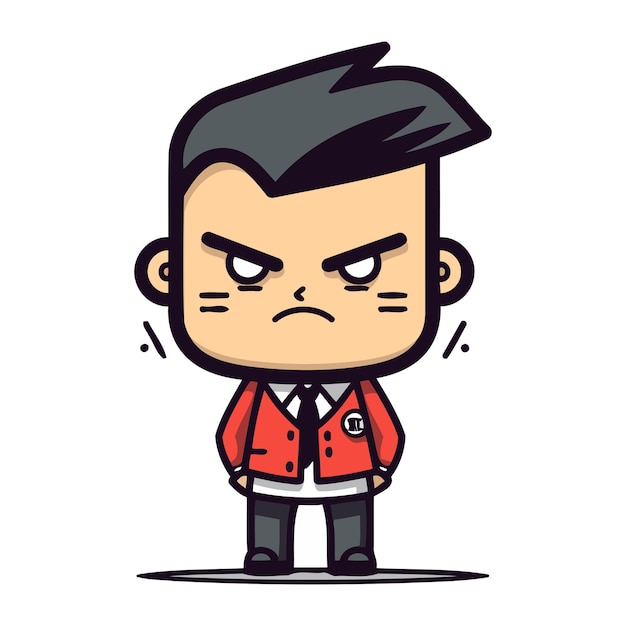 Angry schoolboy cartoon vector illustratieaaa