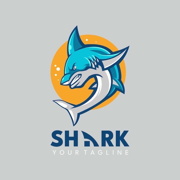 Angry Shark Logo Design Vector for a club or Sport Team