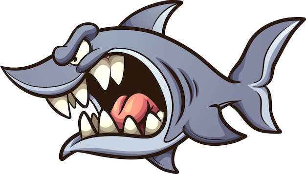 Vector angry shark