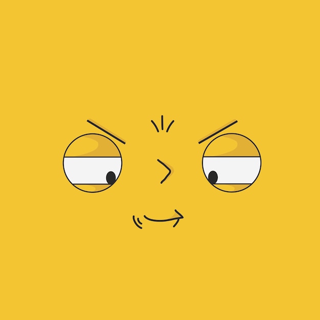 Angry sullen face with expressive emotions vector