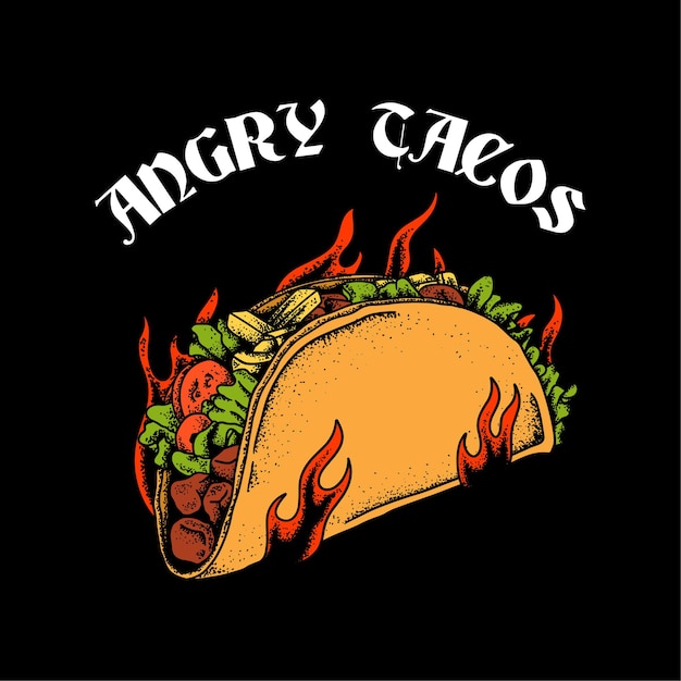 Vector angry tacos